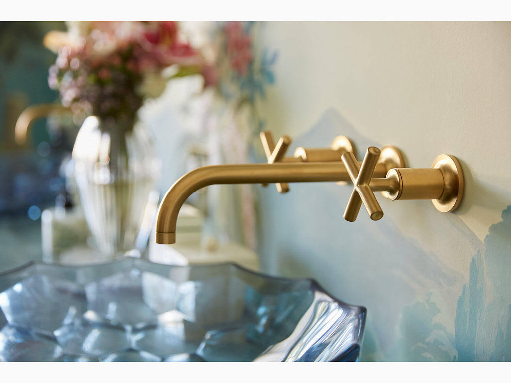 Polished Nickel Wall-Mount Bathroom Sink Faucet Trim U24593