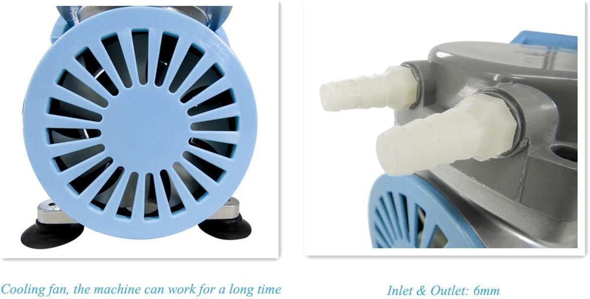 Oilless Diaphragm Vacuum Pump 12L/min 0.5CFM 110V US Plug X30017