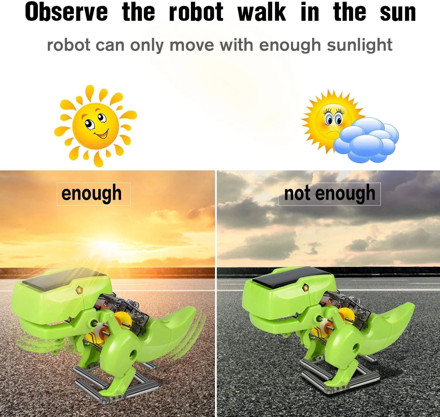STEM Robot Building Kit 3 in 1 Solar Dinosaur Desk Robot with Manual Instructions and Piler D769