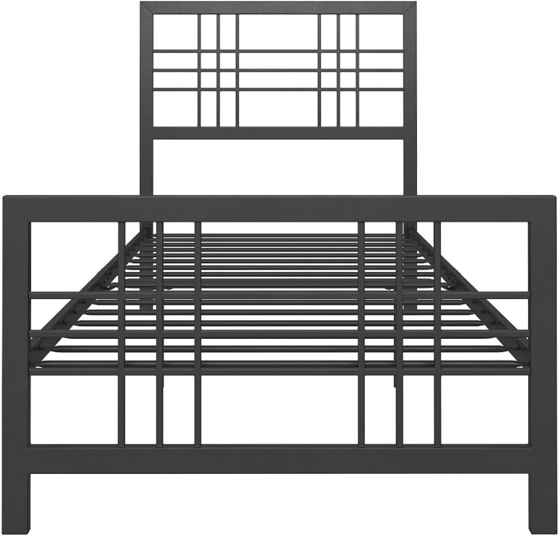 Twin Size Metal Bed Frame with Adjustable Storage L3283