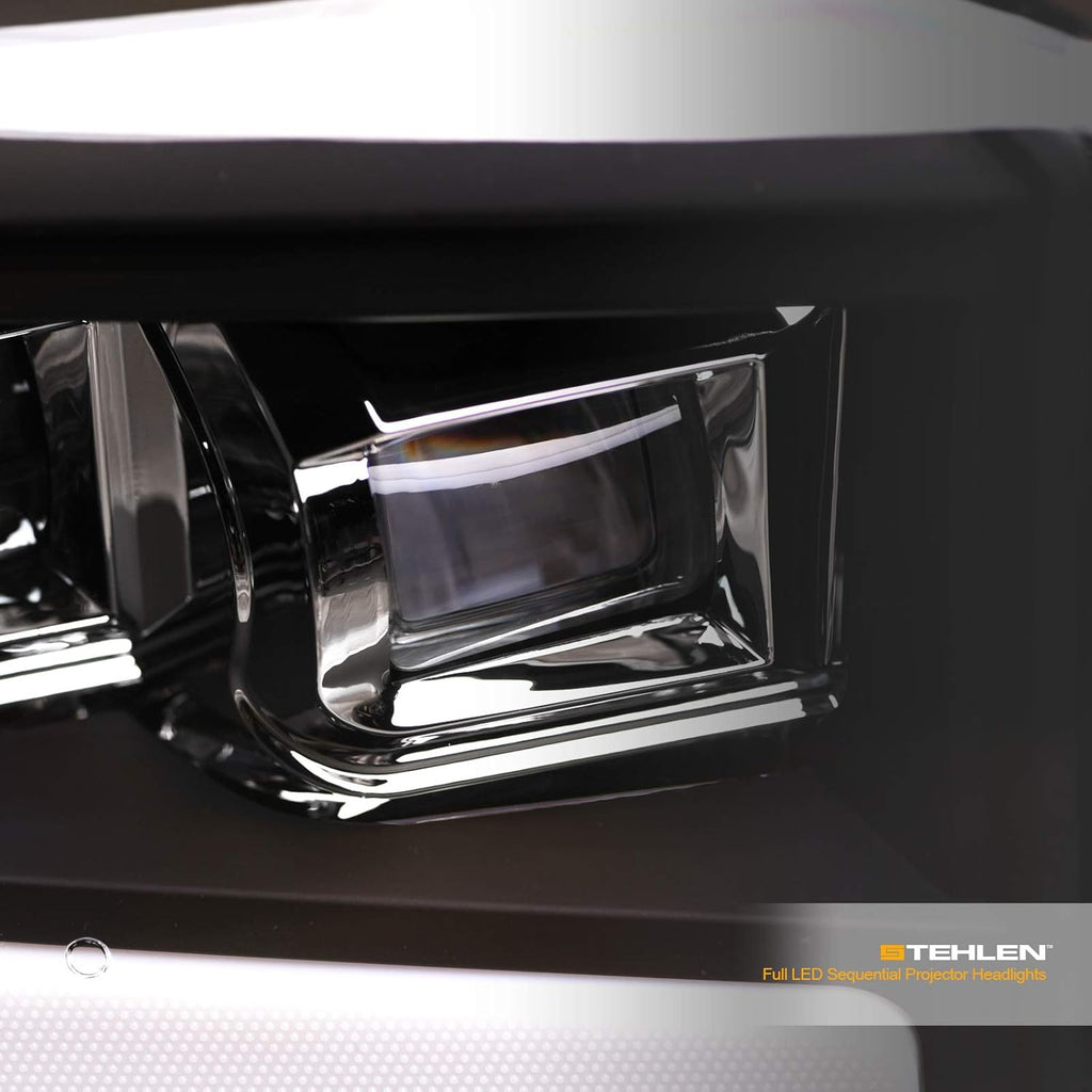 Full LED Sequential Quad Projector Headlights (Black) N61457