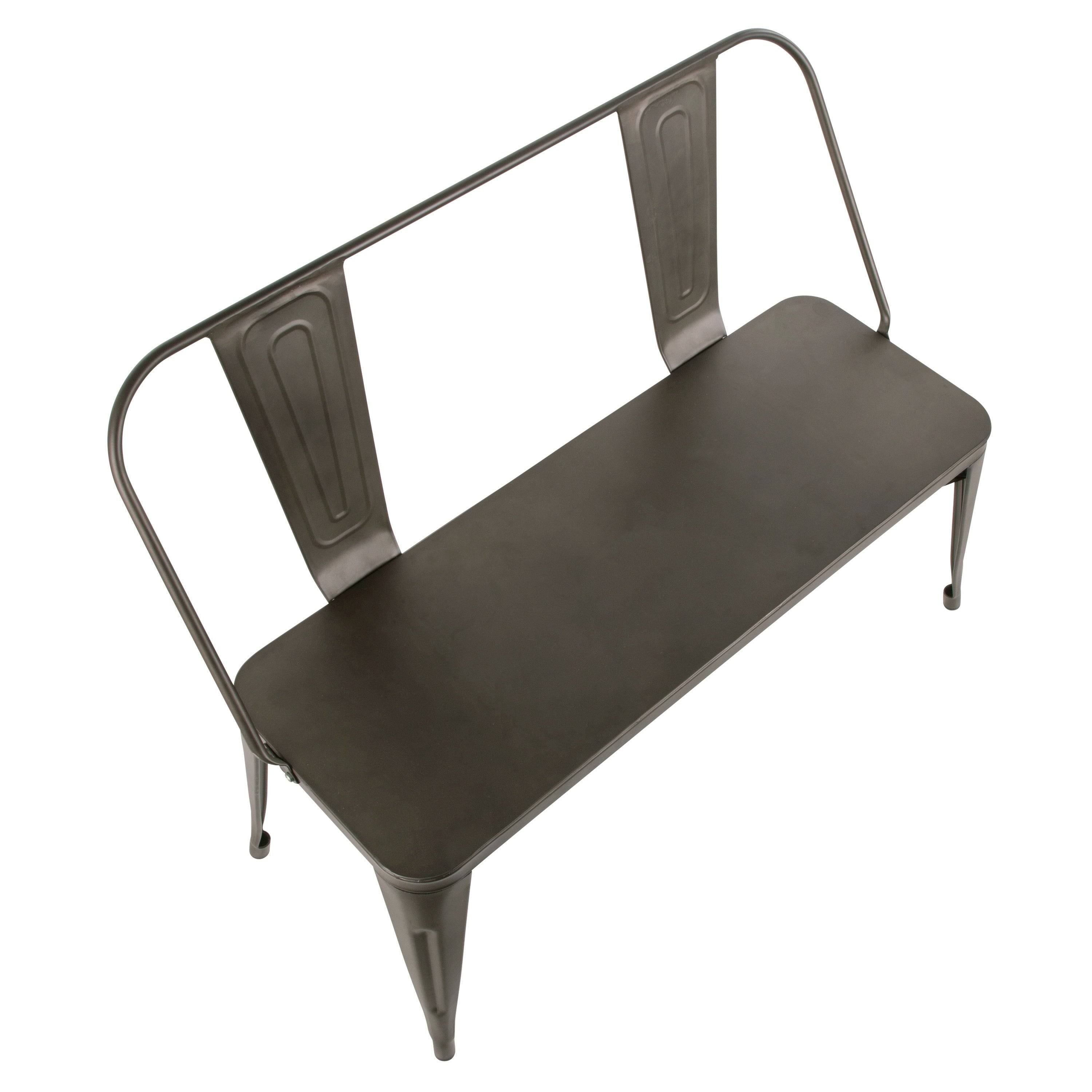 Vintage White Industrial Metal Bench I705