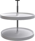 28 Inch Polymer White 2 Shelf Lazy Susan Corner Kitchen Cabinet Organizer X884
