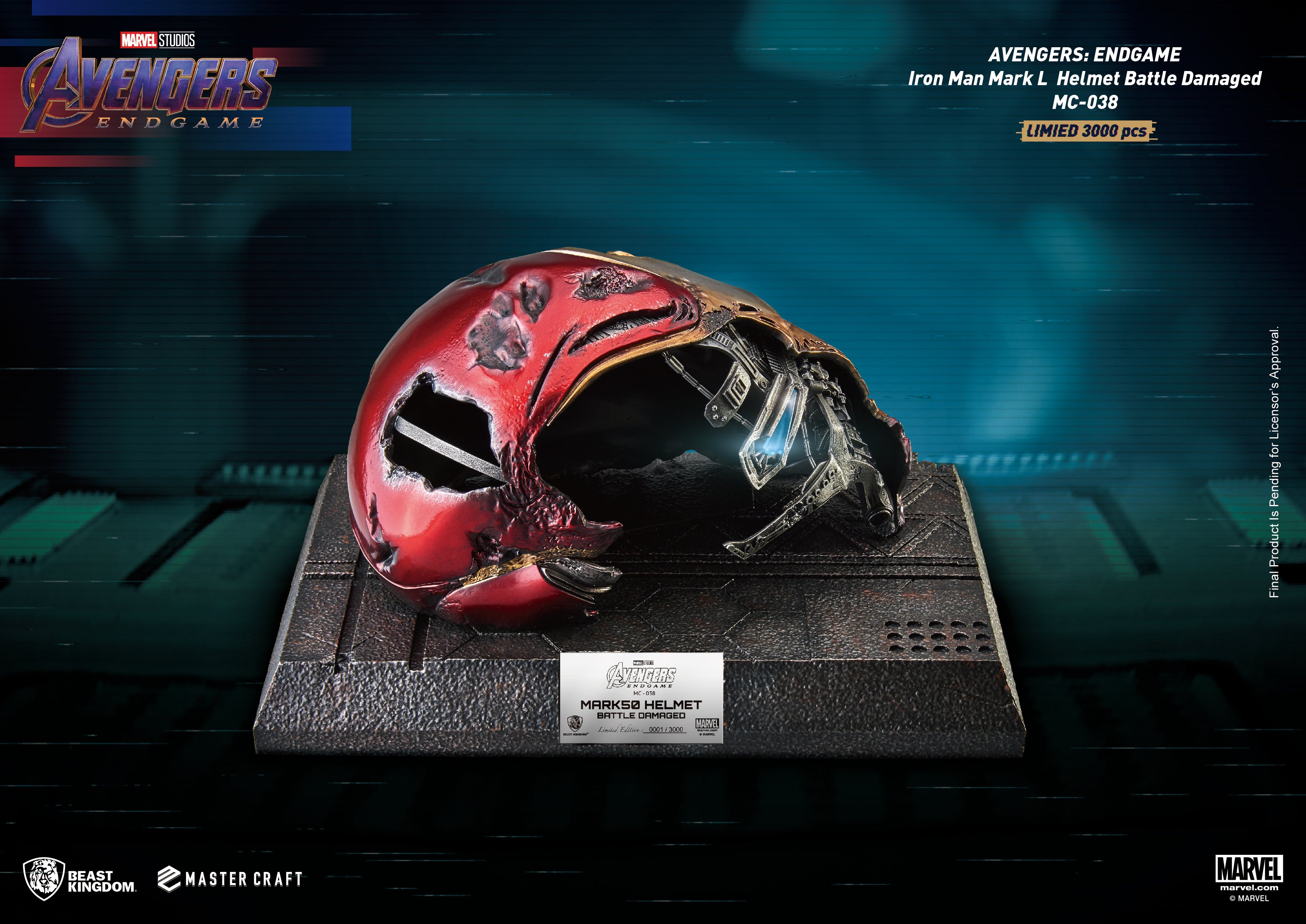 Iron Man Mark 50 Helmet Battle Damaged Statue Q263856