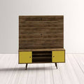 Rustic Brown/Yellow Floating Entertainment Center W90014