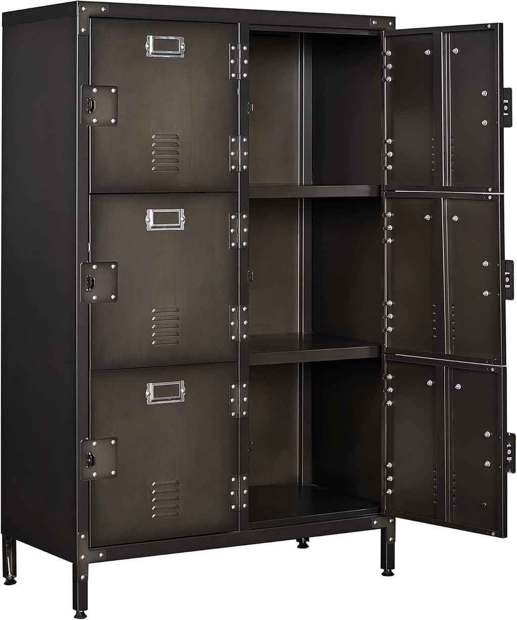 Metal Storage Cabinet with 4 Doors, 55 Height Steel Cabinet with Lockable Doors B664