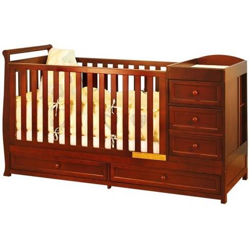 2-in-1 Convertible Crib and Changer, White Y47605