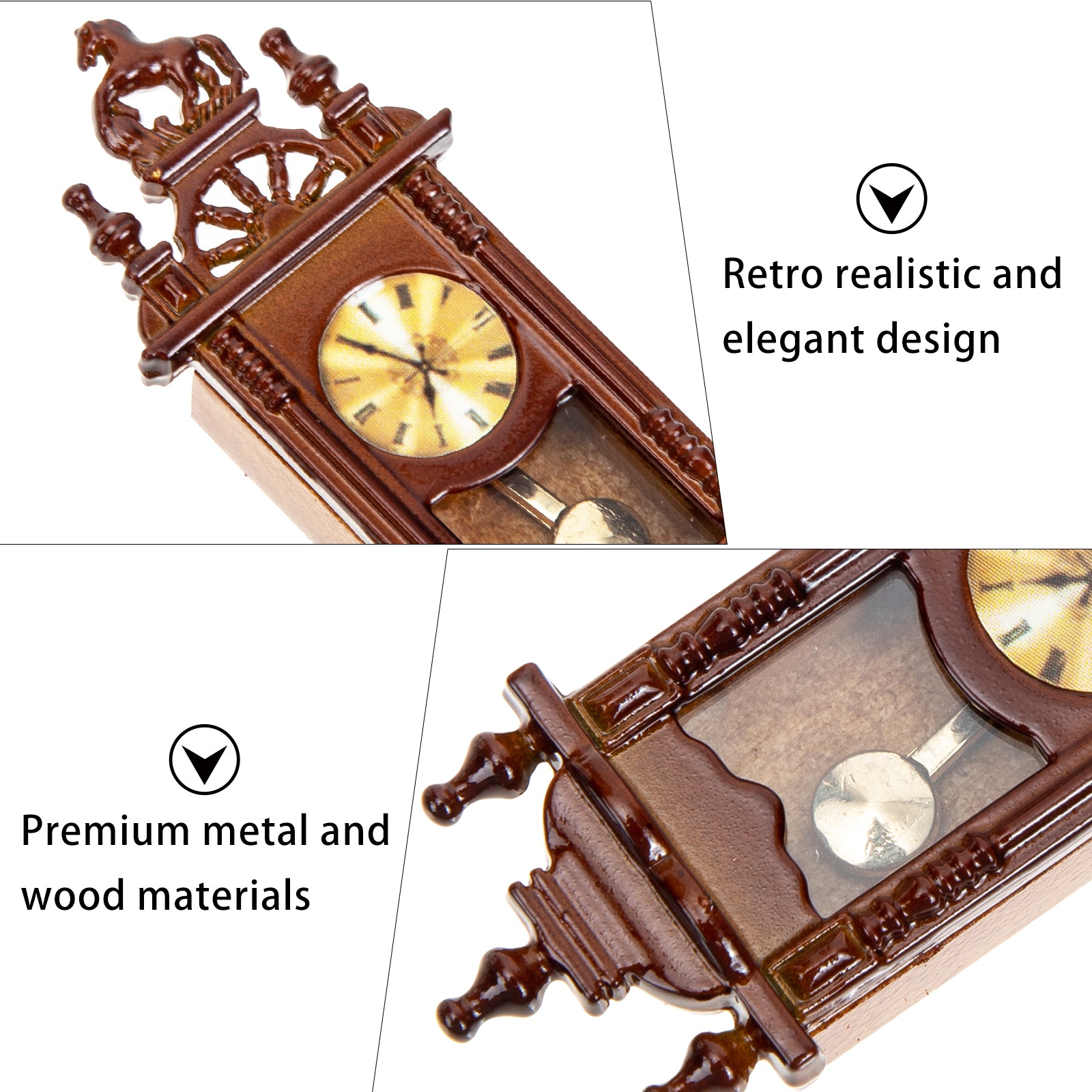 Metal Dollhouse Hanging Clock Toy Doll Furniture S131