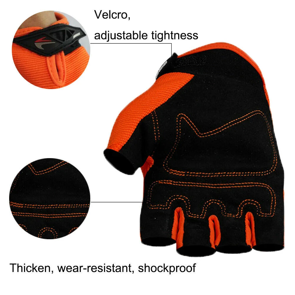Motorcycle Half Finger Gloves Shockproof Bicycle P51218