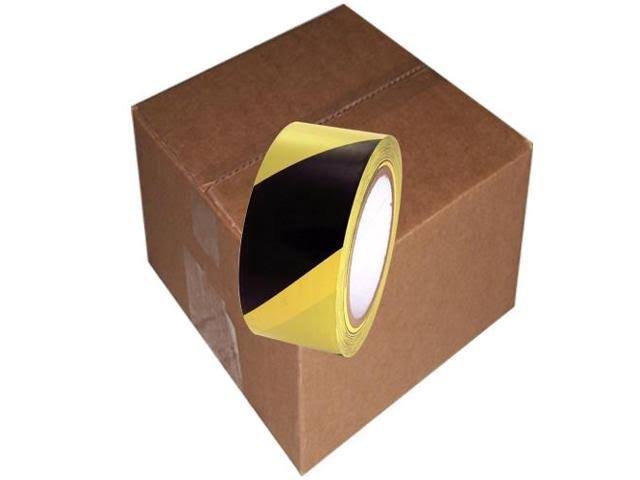 Black/Yellow Vinyl Safety Stripe Tape 24 Roll Case P86282