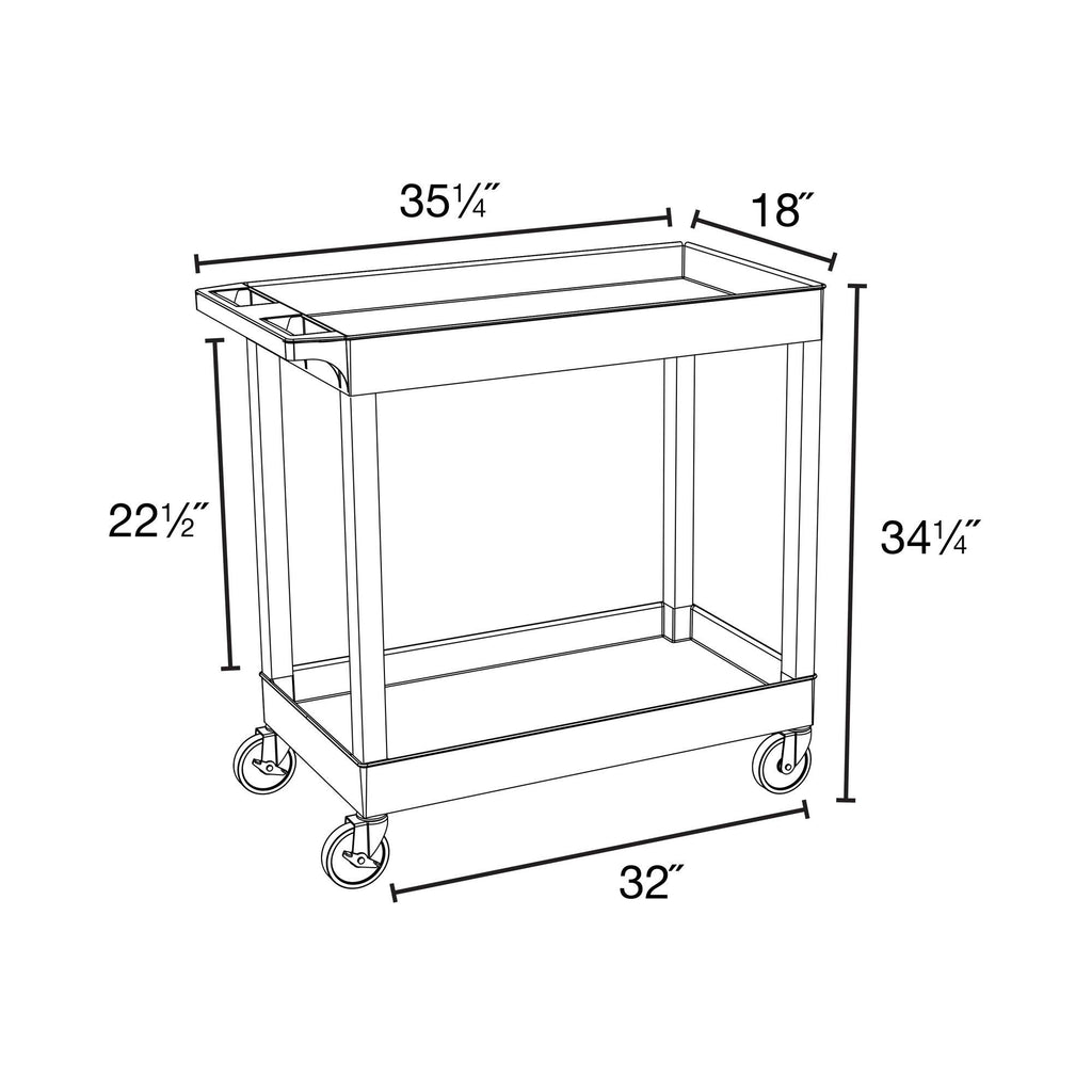 Gray 2-Shelf Tub Cart O832587
