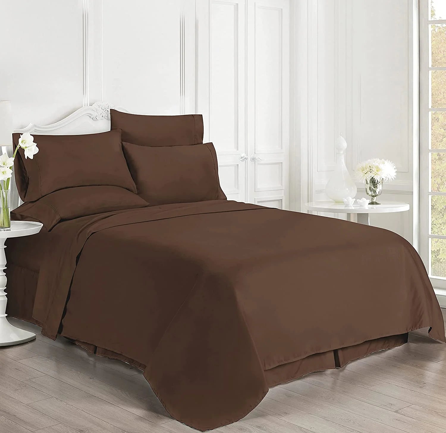 Queen Size 6 Piece 100% Egyptian Cotton Bed Sheet Set C6660