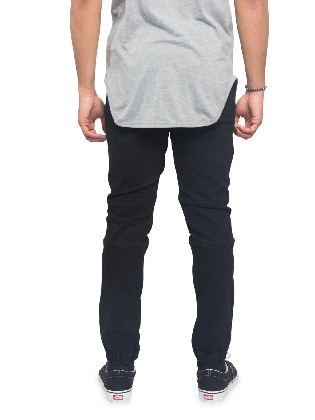 Slim Fit Biker Denim Jogger Jeans Black 4XL P12753