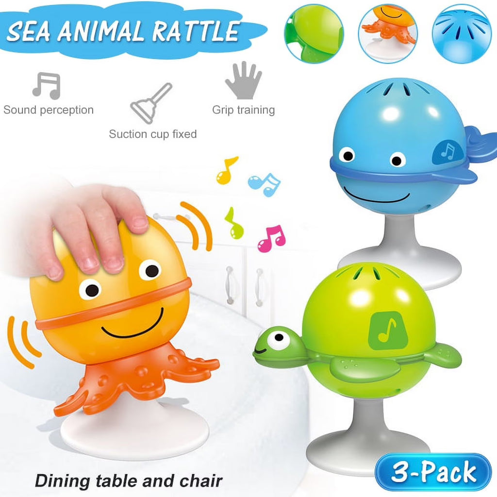 3 Pack Baby Rattles Set Suction Cup Toys W299