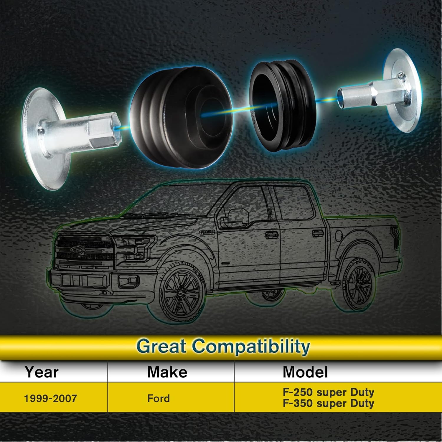 18Pcs Polyurethane Body Mount Bushing Kit with Hardware & Steel Sleeves (Black) O264136