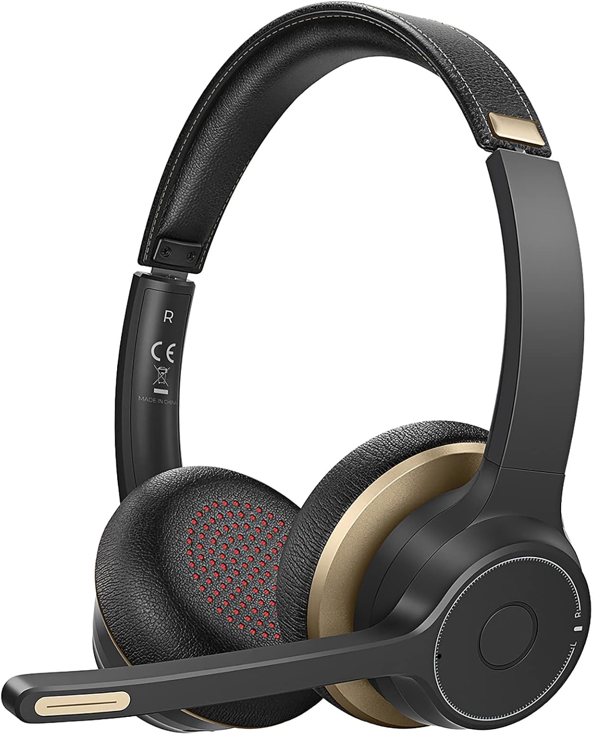 Bluetooth 5.0 Wireless Headset with Dual Mics, Noise Canceling, Flat-fold Design, Pack of 2 J995