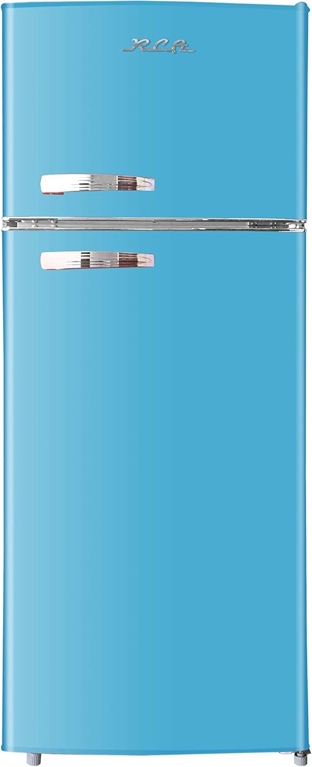 2 Door Retro Blue Refrigerator with Freezer, 7.5 cu. ft I28598