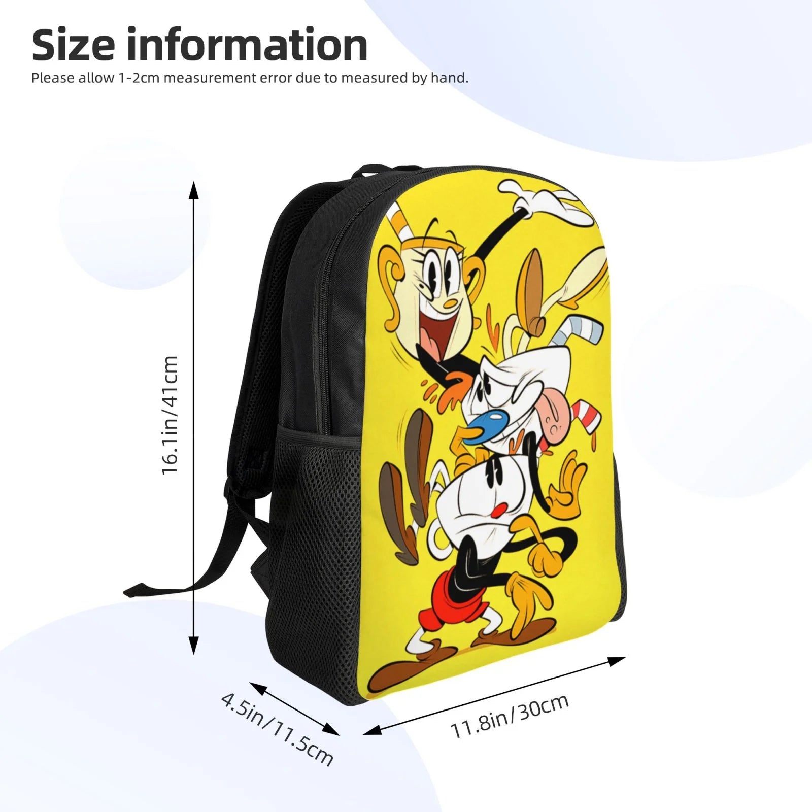Cuphead Mugman Backpack Lightweight Daypack Bookbag Laptop Rucksack B7299