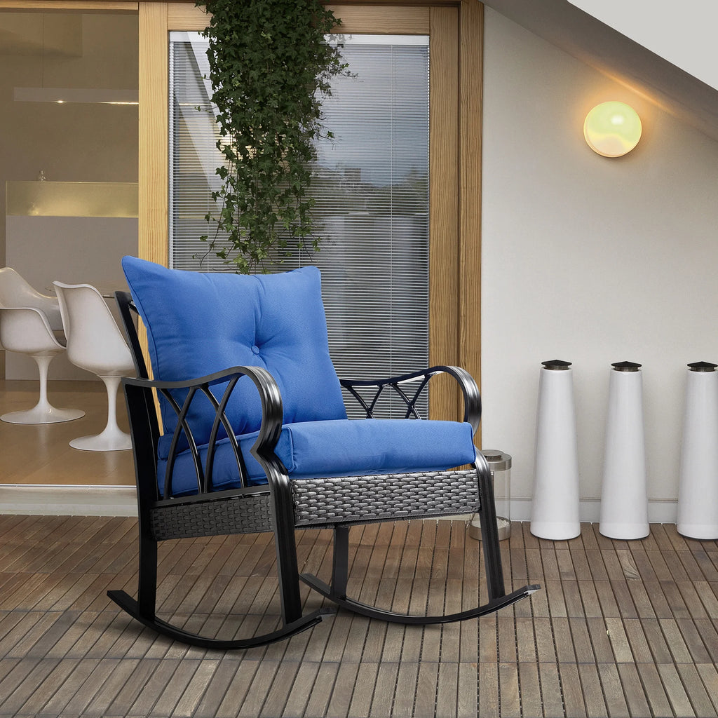 Rattan Rock Chair with Aluminum Frame D5644