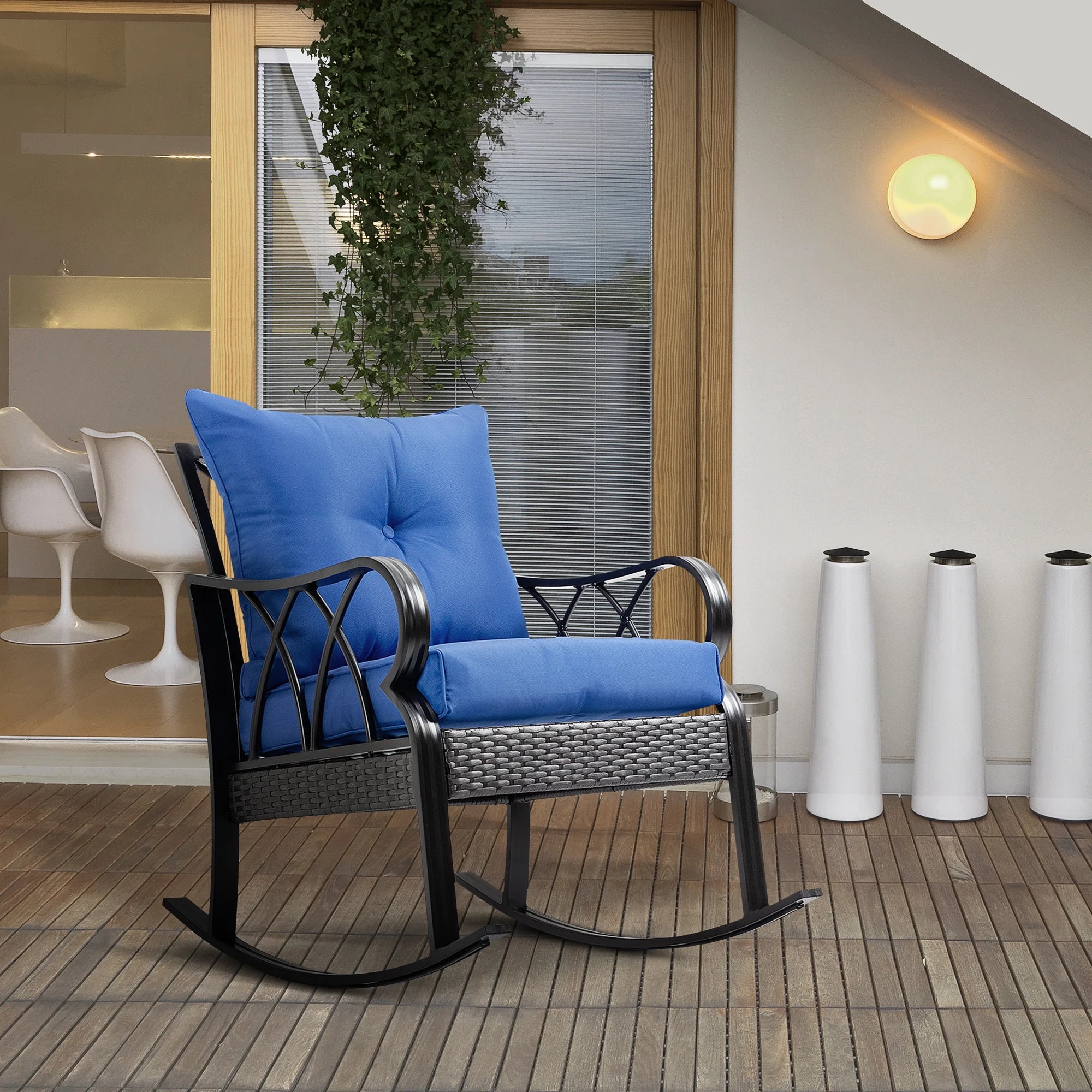 Rattan Rock Chair with Aluminum Frame D5644