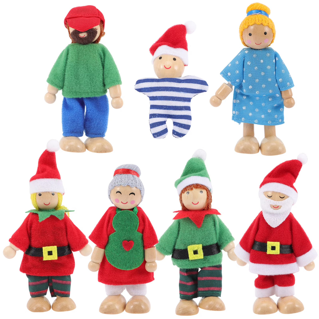 7pcs Wooden Doll Playset Q20347