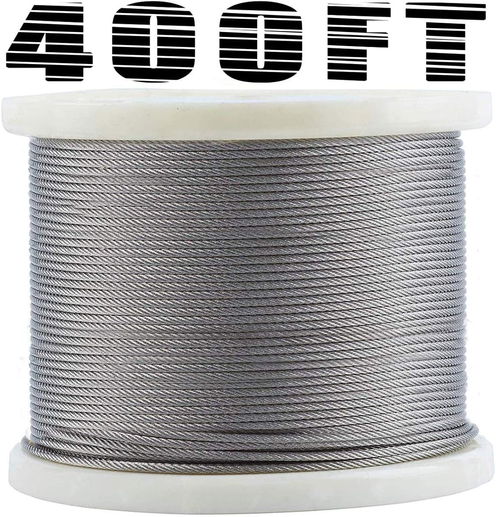 1/8 T316 Stainless Steel Cable, 7 x 7 Strands, 400FT Wire Rope C836