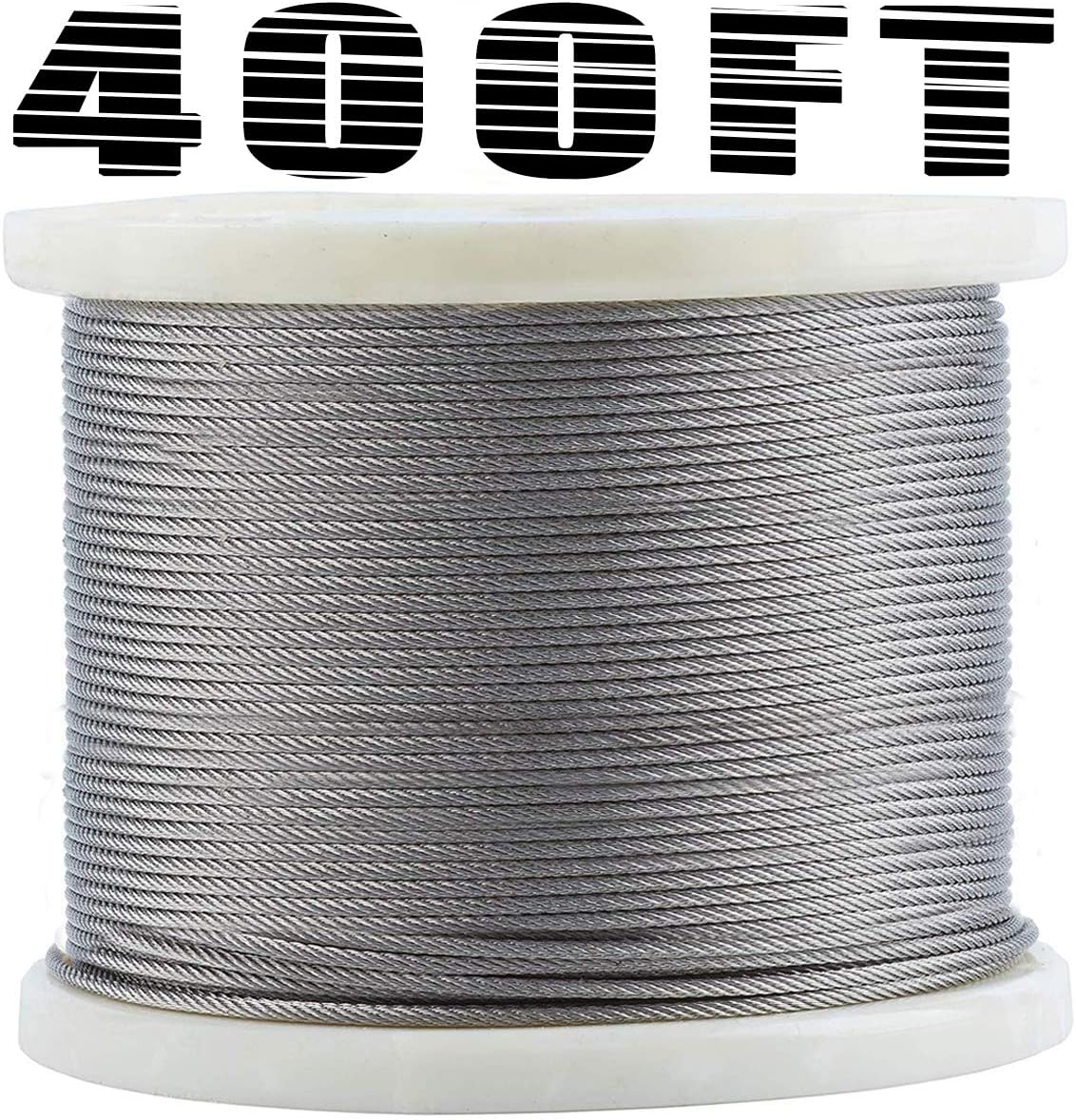 1/8 T316 Stainless Steel Cable, 7 x 7 Strands, 400FT Wire Rope C836