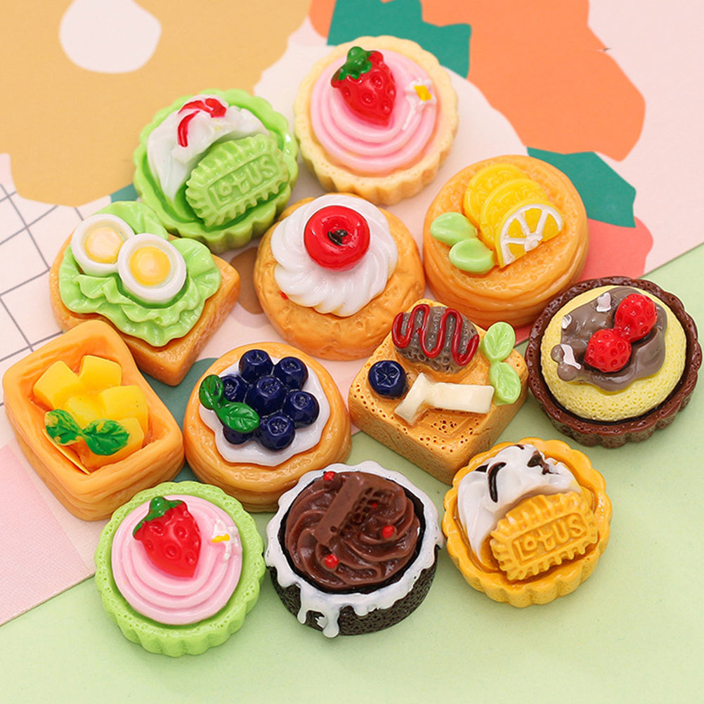 120 pcs Doll House Miniature Dessert Cakes Coffee Model K76029