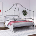 Black Metal Canopy Queen Size Bed V4926