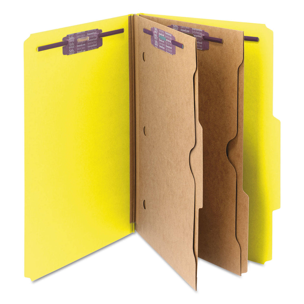 Yellow Legal Classification Folders with Fasteners E2472