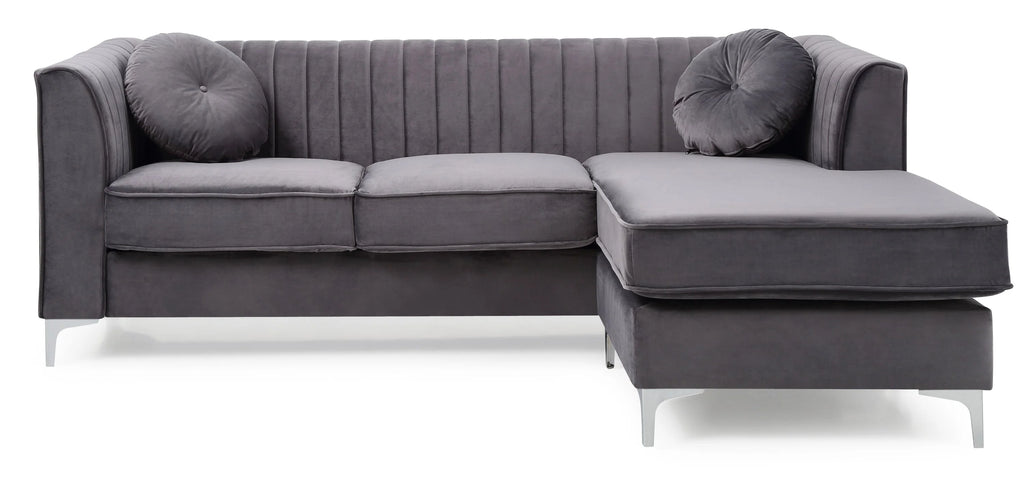 Gray Sectional Sofa Chaise O669