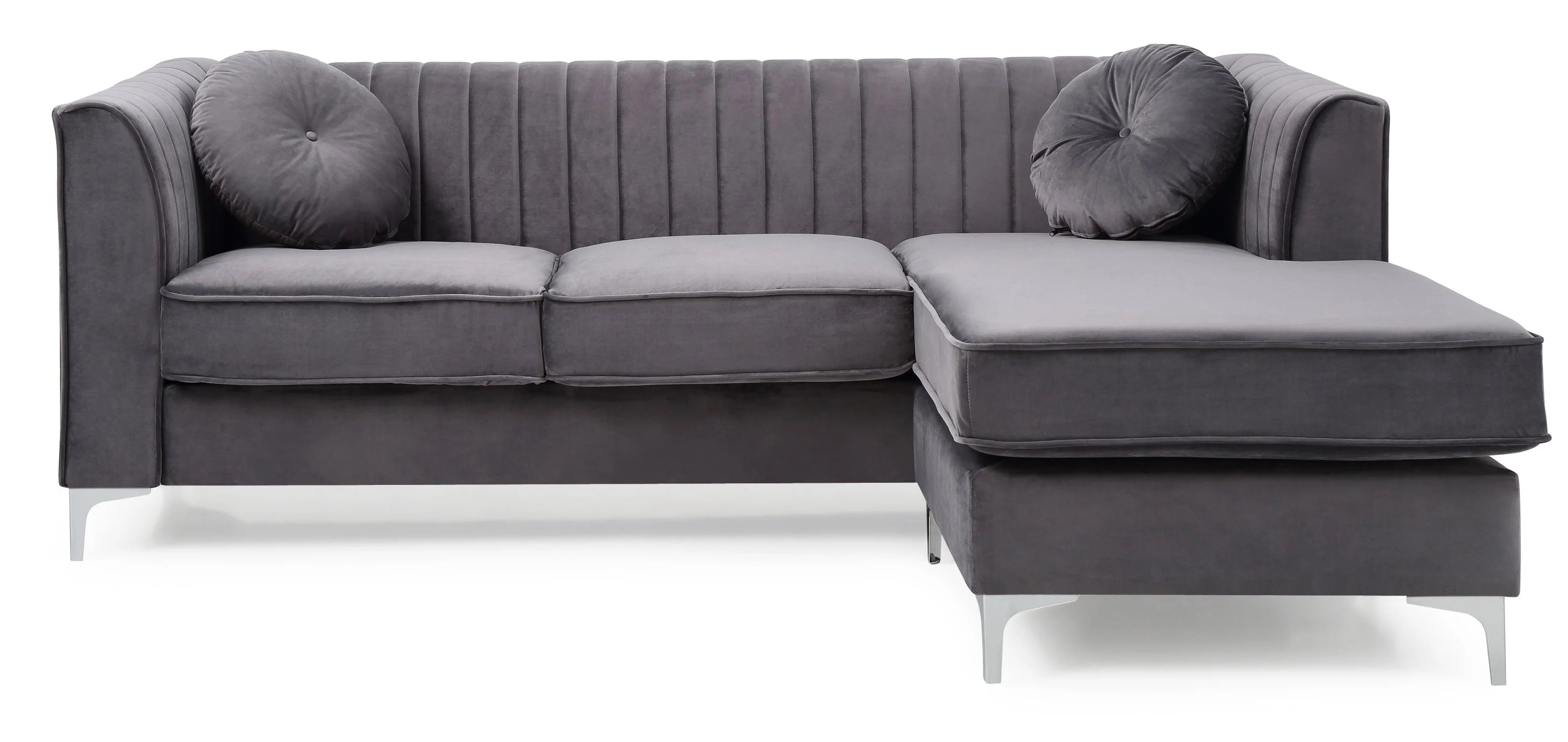 Gray Sectional Sofa Chaise O669