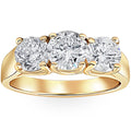 3ct Diamond Three Stone Wedding Ring 14k Yellow Gold Z885