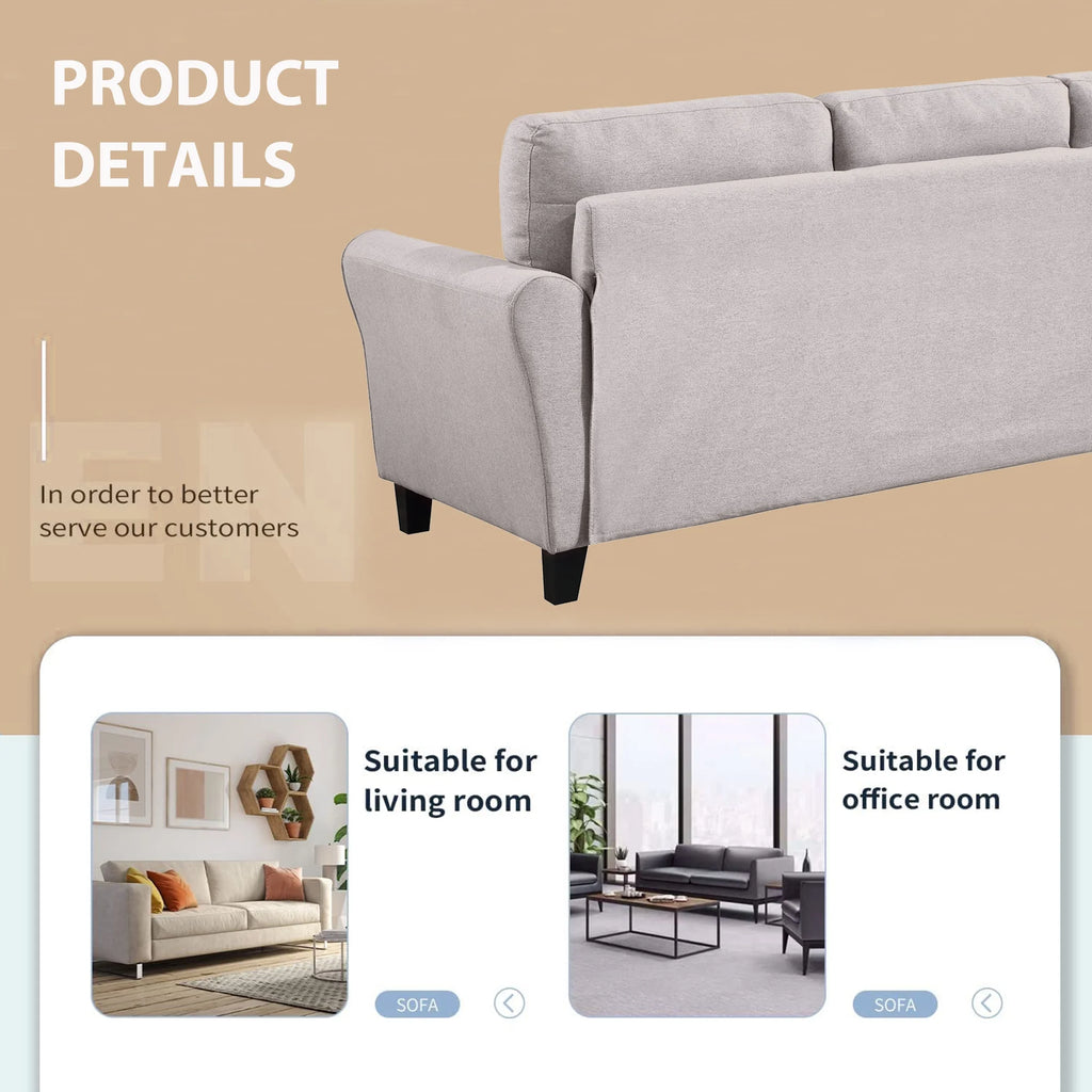 Linen Upholstered Light Grey Sofa Set (2+3-Seat) I24852