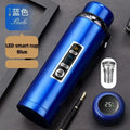 316 Stainless Steel Thermos Bottle Vacuum Flask With Tea Separation Filter LED Temperature Display Leakage-proof Cup 1.0L blue K55998