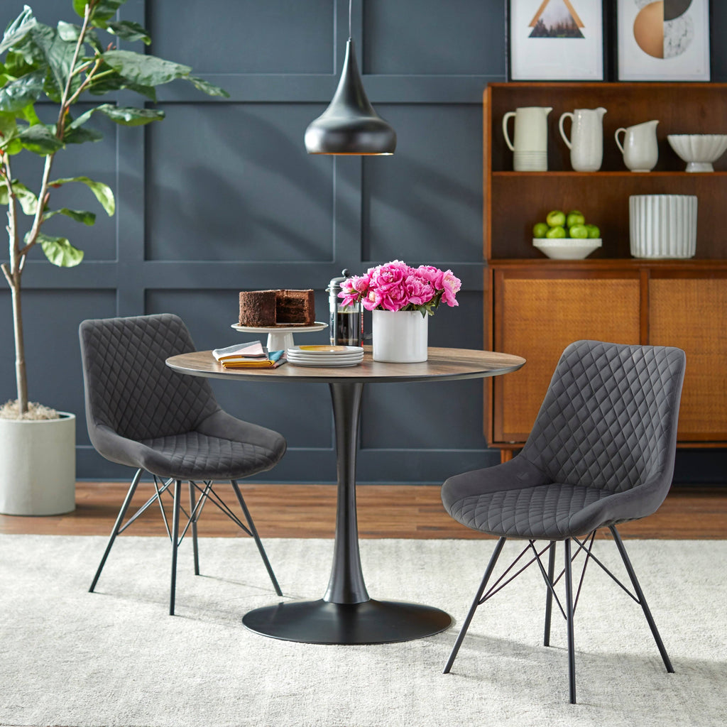 Gray Dining Chair Set of 2 D1079