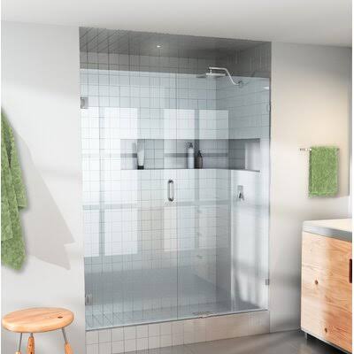 58.5x22 Hinged Frameless Shower Door Brushed Nickel F125986