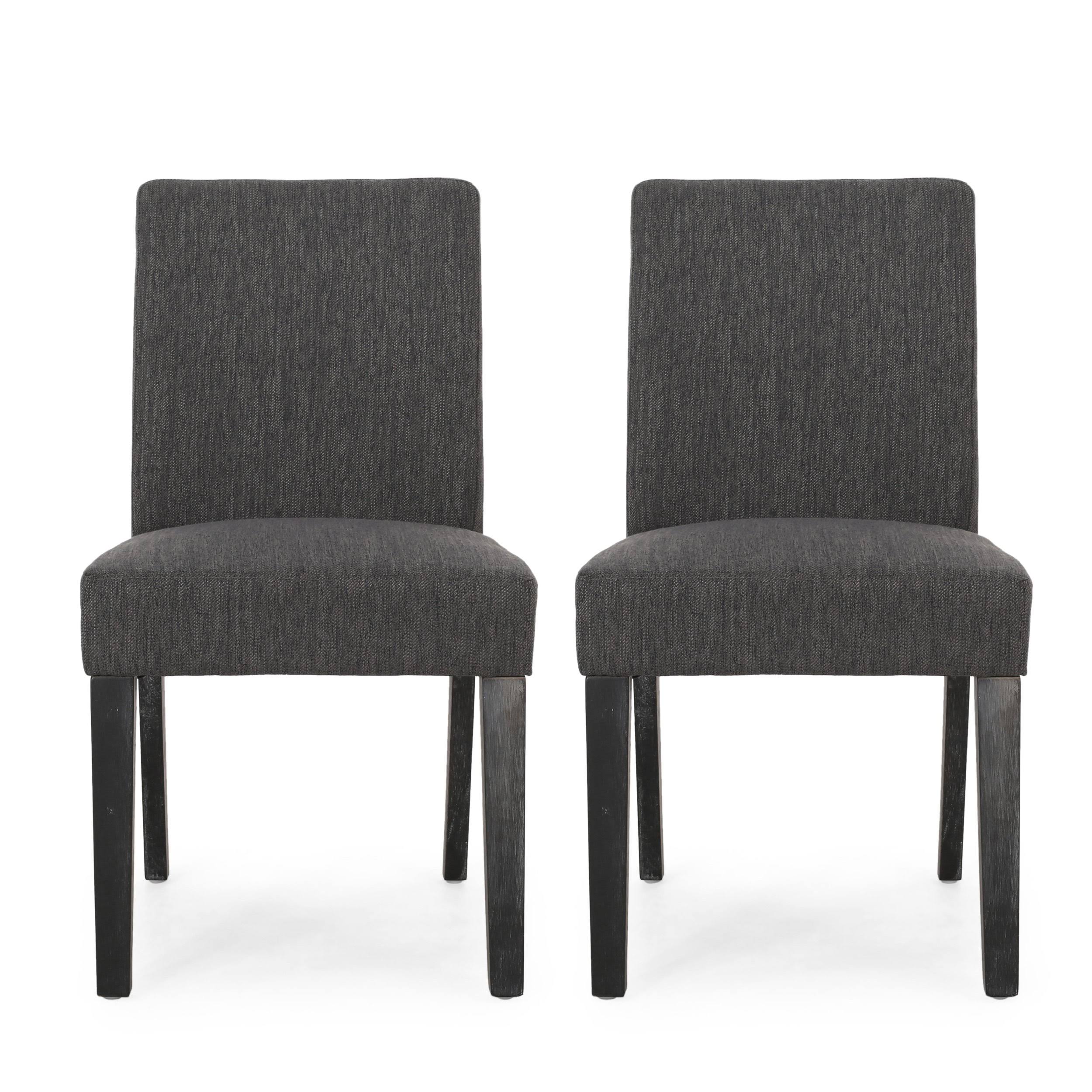 Dark Brown Upholstered Dining Chair, Set of 2 D27734