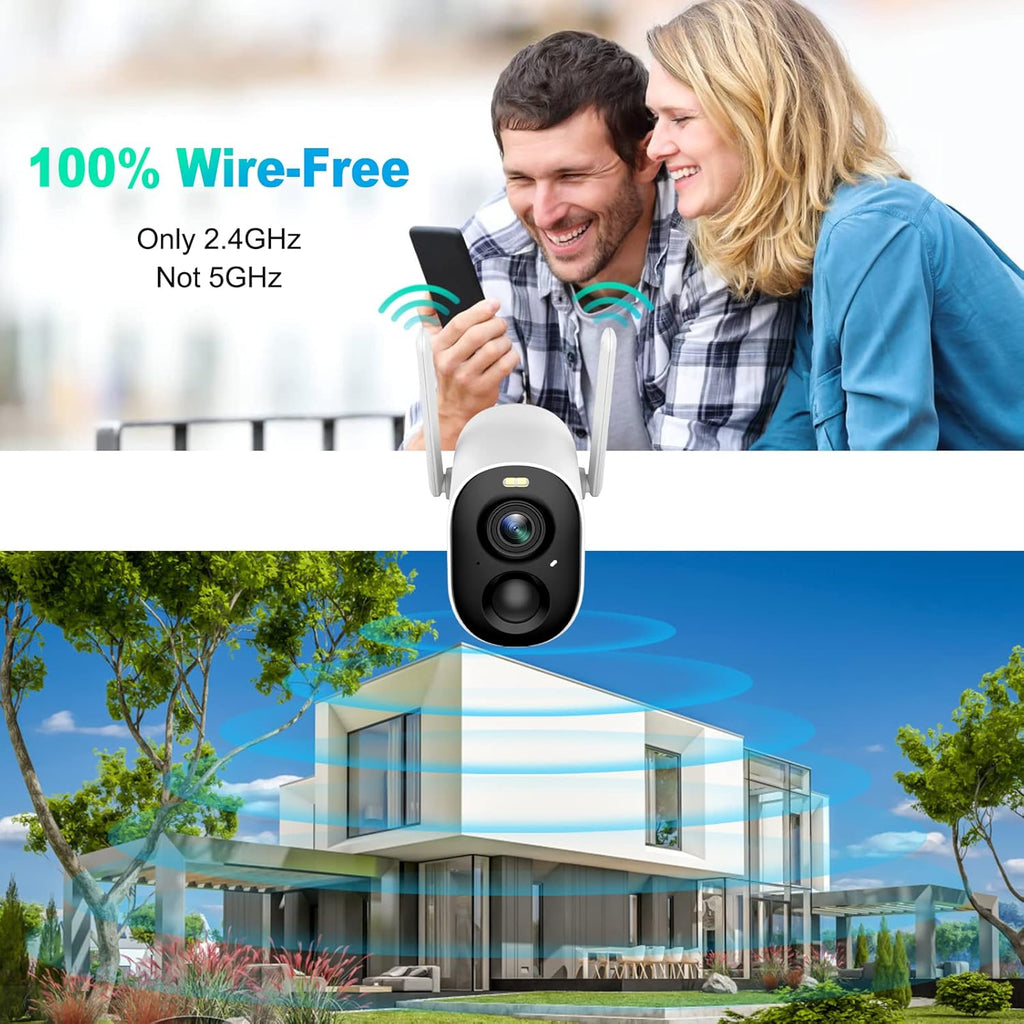 Wireless Outdoor Security Cameras with Color Night Vision and IP66 Waterproof L9829