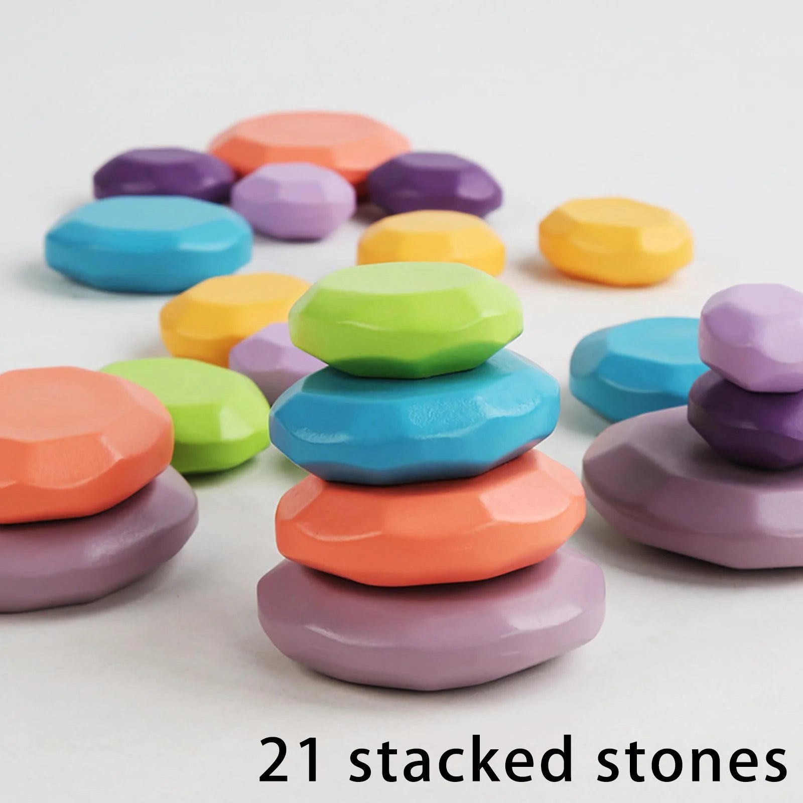 21 Pieces Wooden Stacking Building Blocks Puzzle Toy P62841