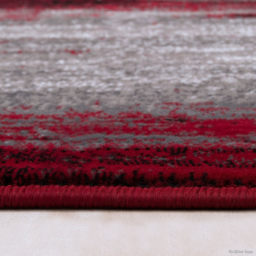 Red Contemporary Woven Area Rug (7' 10" x 10') N452686