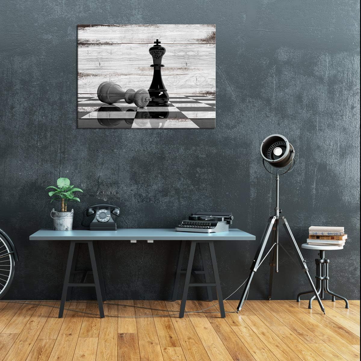 Black and White Chess Board Canvas Wall Art 24x32 X78461