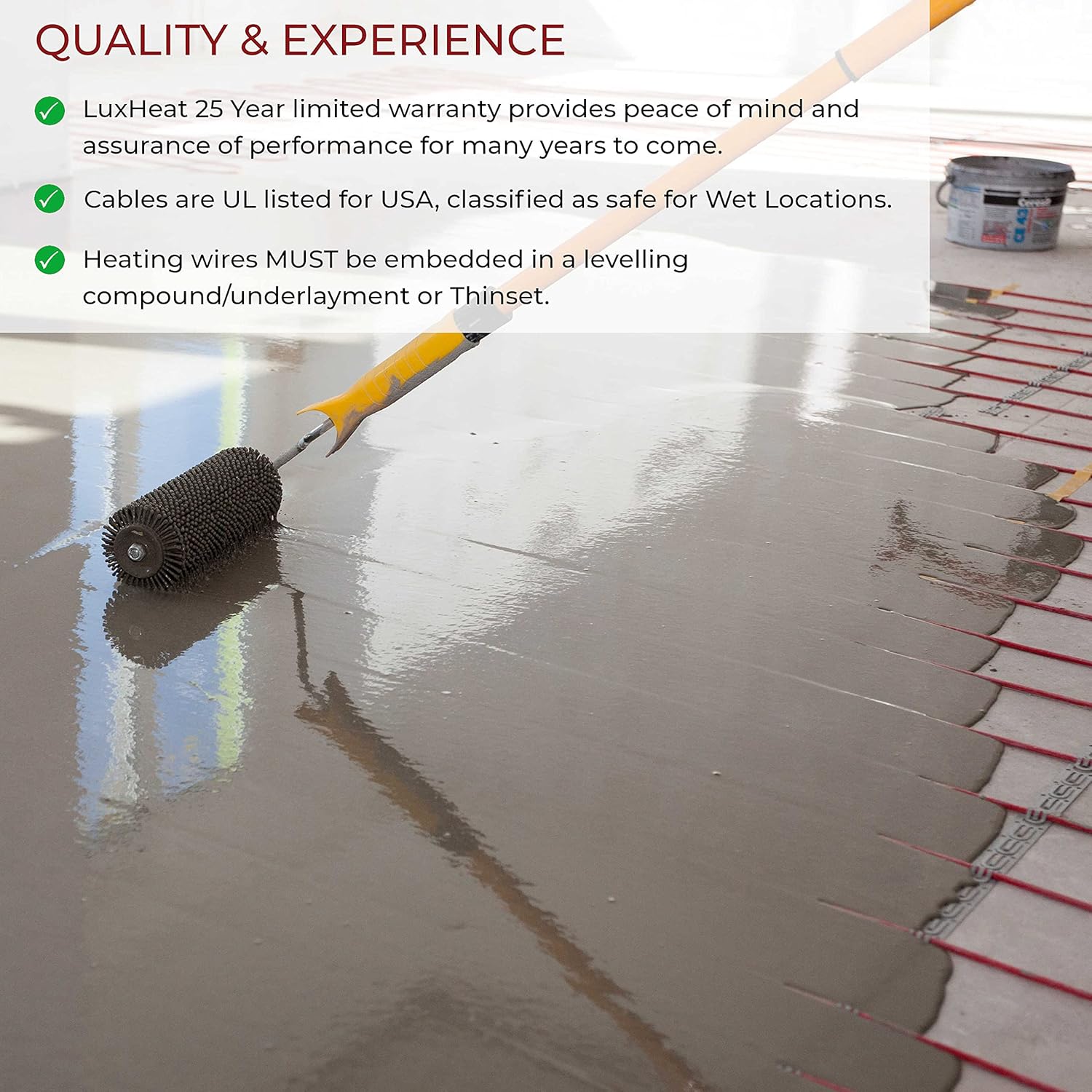 20 Sqft 120v Electric Radiant Floor Heating System Under Tile with WiFi Programmable Thermostat J9814