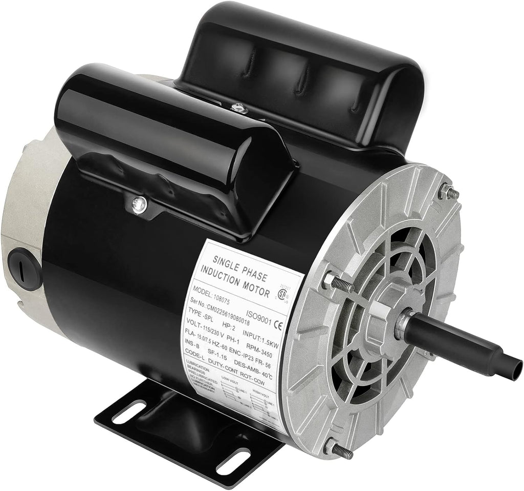 2HP SPL Air Compressor Motor Single Phase 3450RPM 115/230V 56 Frame 60HZ ODP CCW V356175