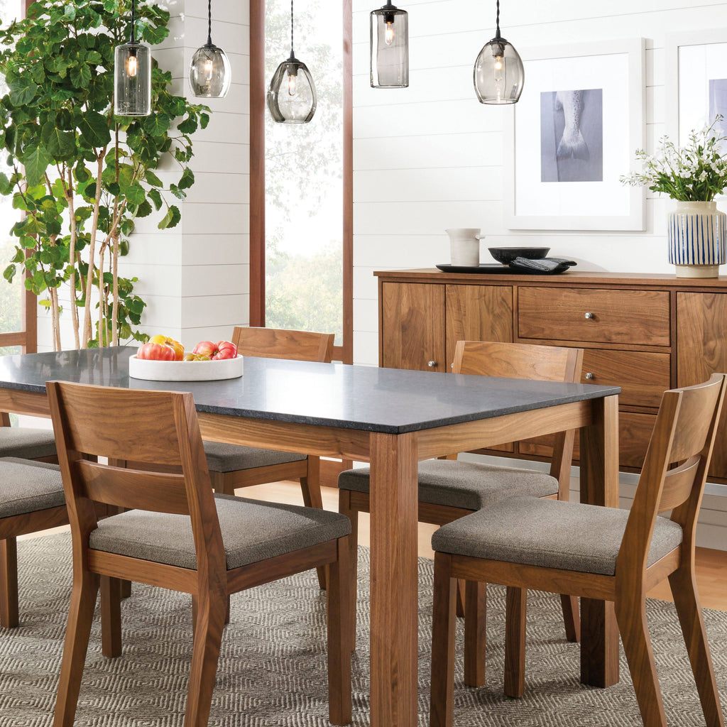 Modern Afton Side Chair in Blue Boucle with Charcoal Frame V3630