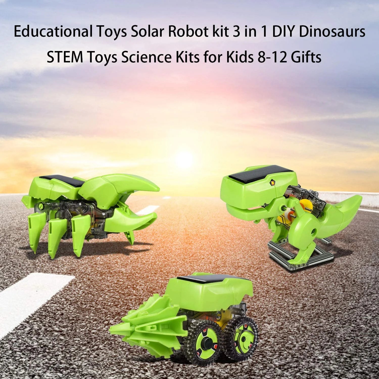 STEM Robot Building Kit 3 in 1 Solar Dinosaur Desk Robot with Manual Instructions and Piler D769