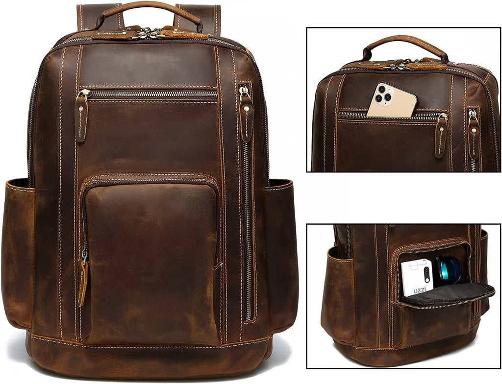 Vintage Full Grain Leather Backpack R7935