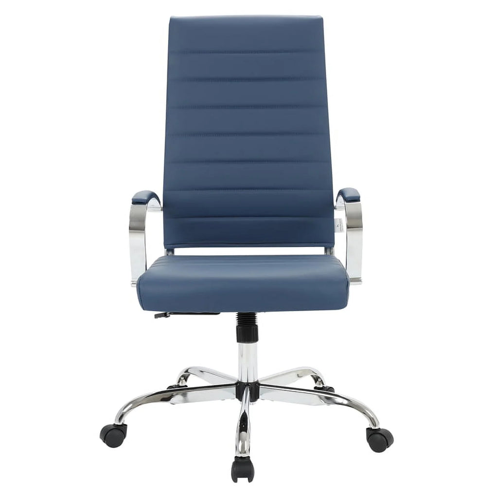Navy Blue Leather High-Back Office Chair B67557