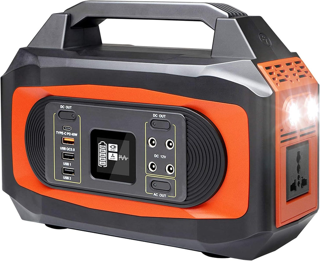 Portable Power Station 500W, 444Wh/120000mAh, 110V Pure Sine Wave AC Outlet Lithium Battery Solar Generator P705668