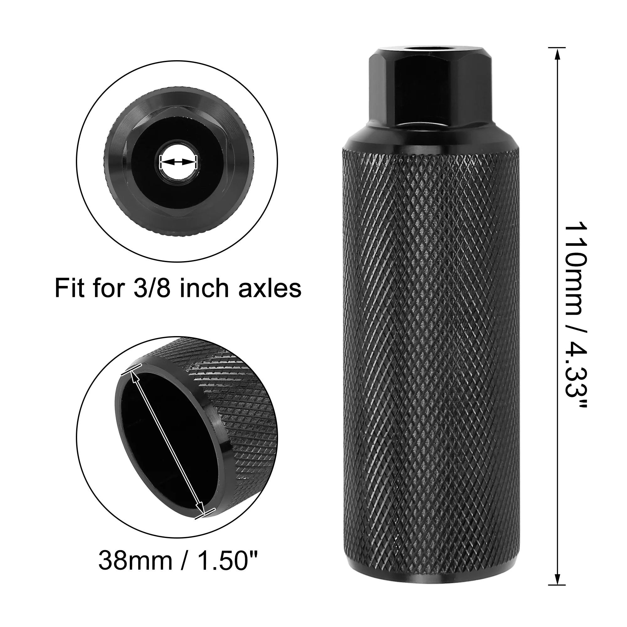 Black Aluminum Alloy Rear Foot Pegs Footrests for Bicycle Fit 3/8 Inch R397